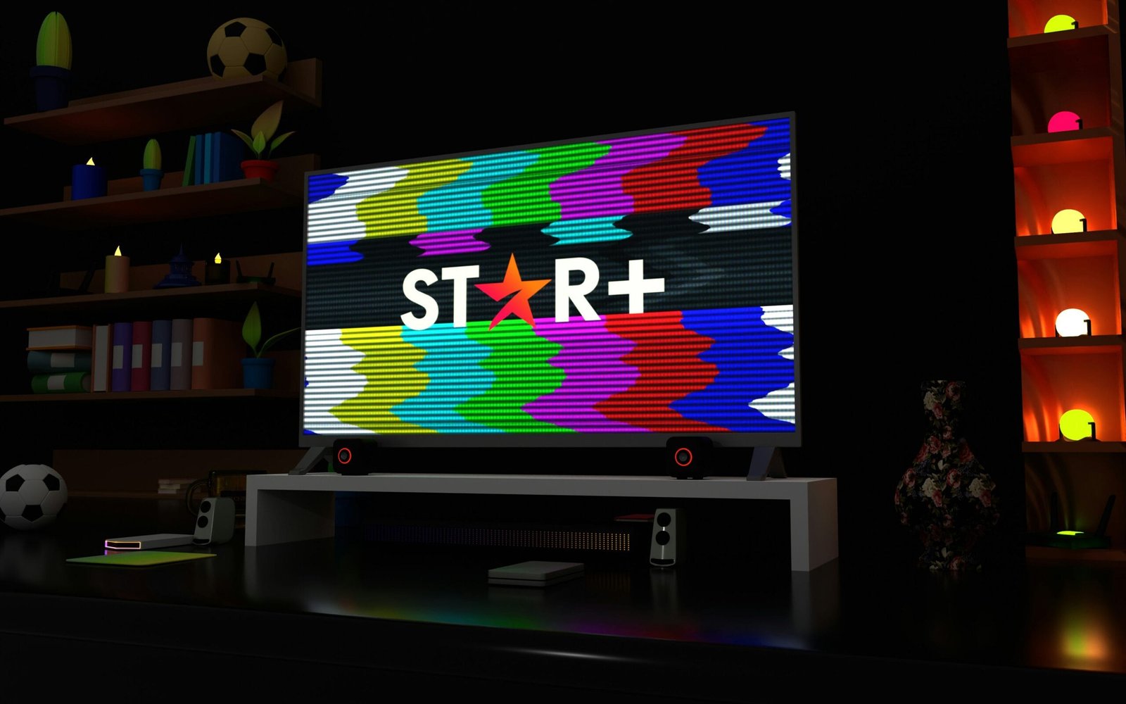 a television screen with the word star on it
