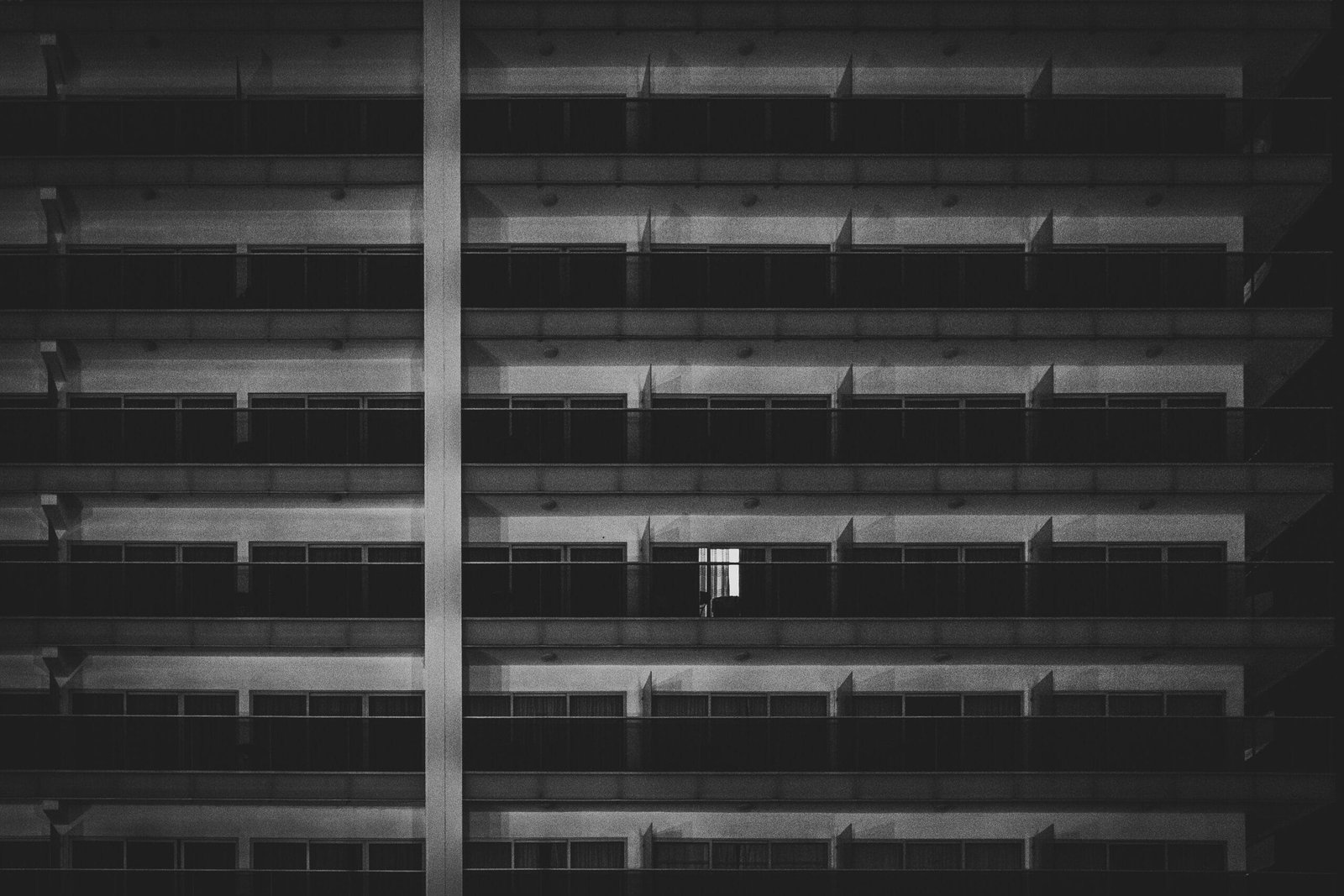 grayscale photo of a building